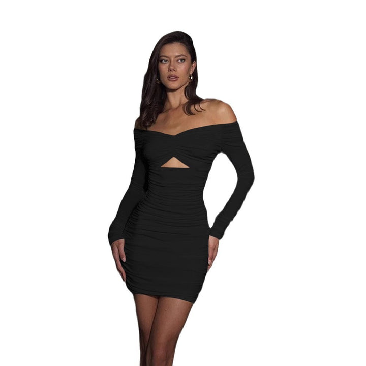 Dame skulderfri minikjole med raffineret cut-out-design og elegant rynkning Stilla