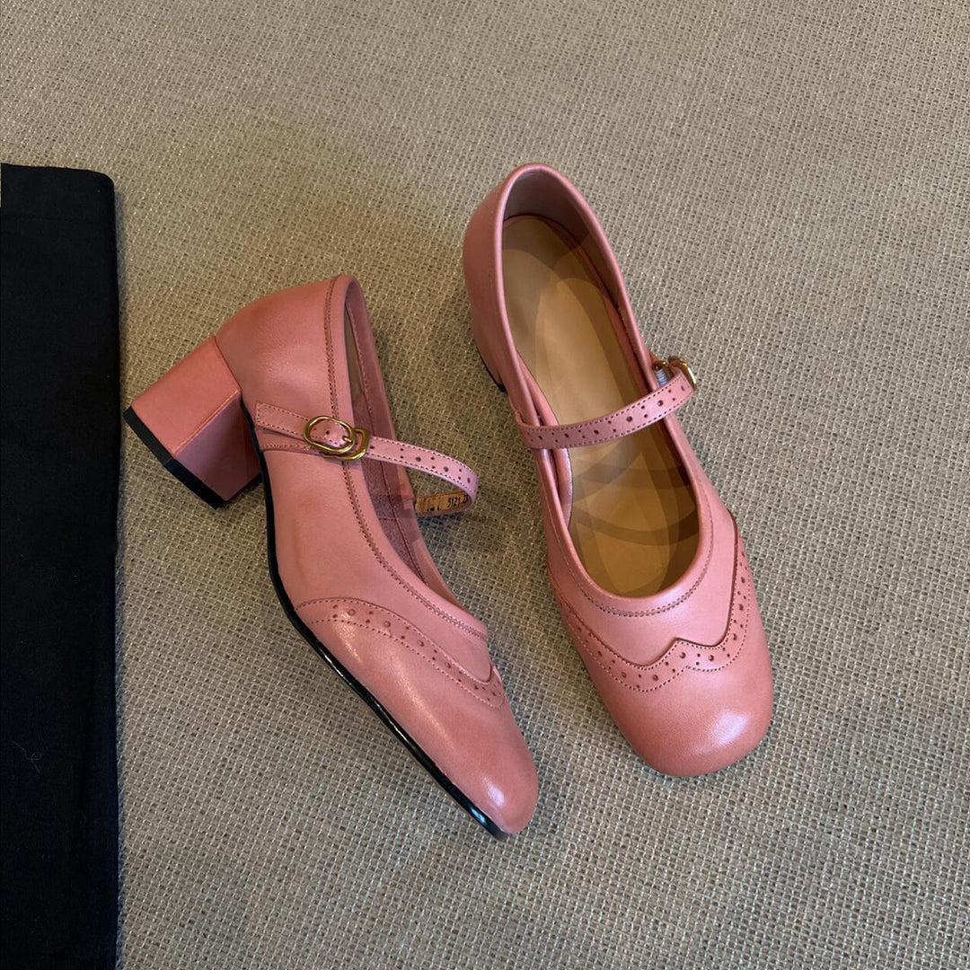 Dame elegante Mary Jane sko med dekorativ rem Stilla
