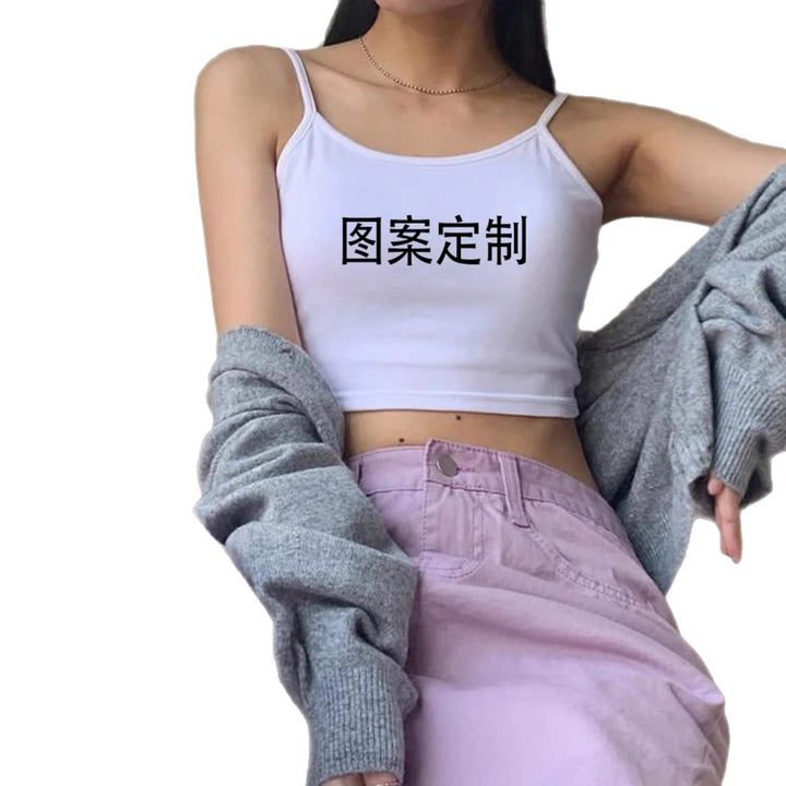 Dame Crop-top med fine spaghetti-stropper og tætsiddende snit Skovae