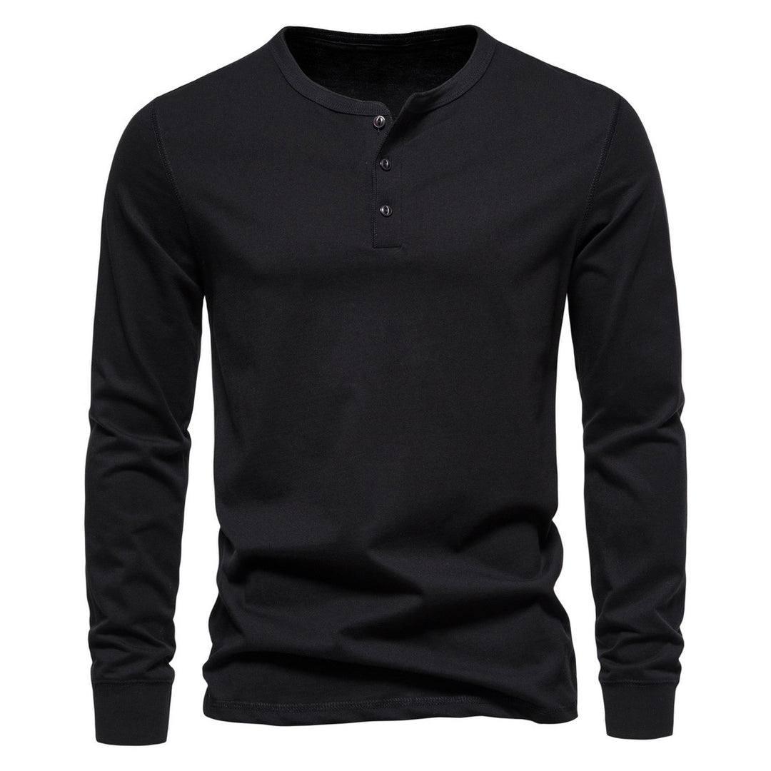 Herre Langærmet Button-Up Henley Skjorte Stilla