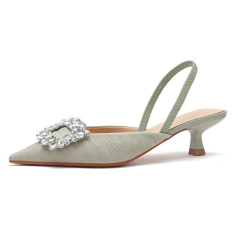 Femme Elegante Slingback-hæle med dekorativt blomsterdetalje Stilla