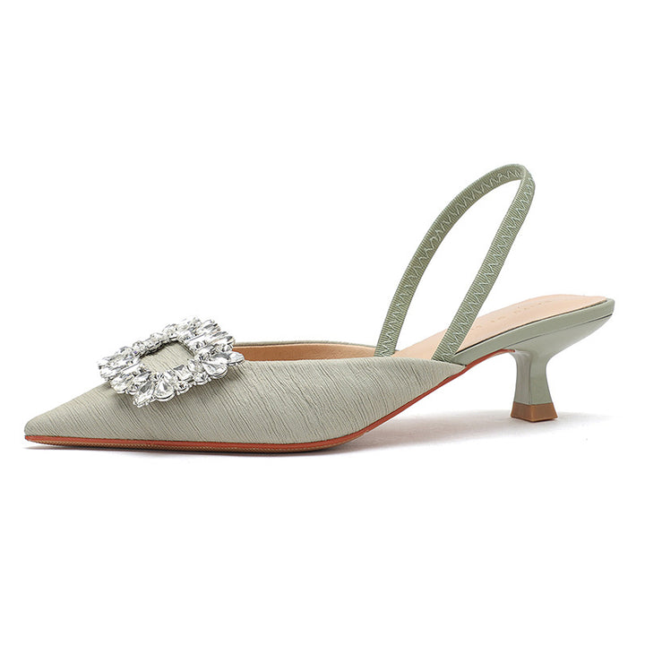 Femme Elegante Slingback-hæle med dekorativt blomsterdetalje Stilla