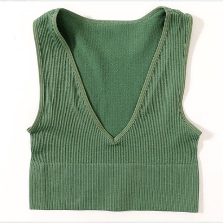 Dame Rib- V-udskæring Crop Top Stilla
