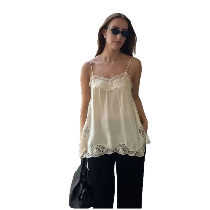 Elegant blonder bluse til kvinder med fine stropper Skovae