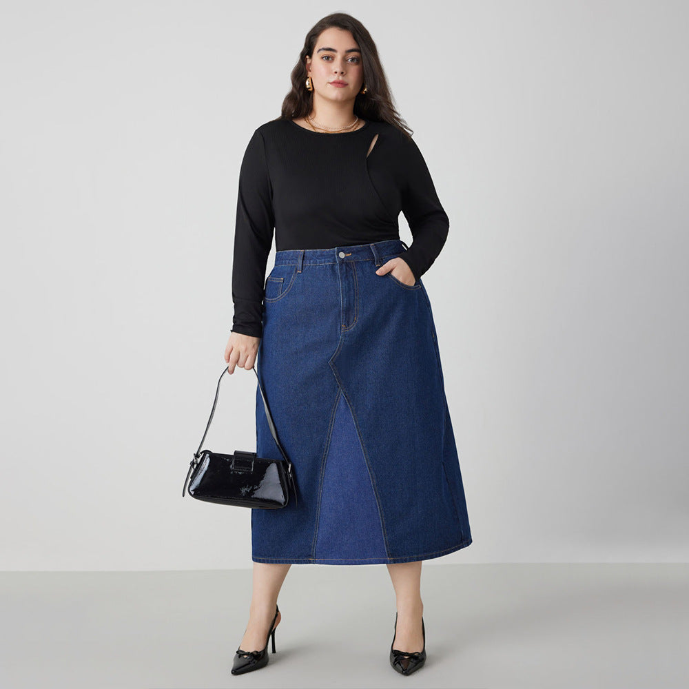 Dame Crop-top med asymmetrisk cut-out og lange ærmer Stilla
