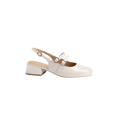 Dame Sleek Slingback Blokhæl Højhælede Sko med dekorative Rem-Detaljer Stilla