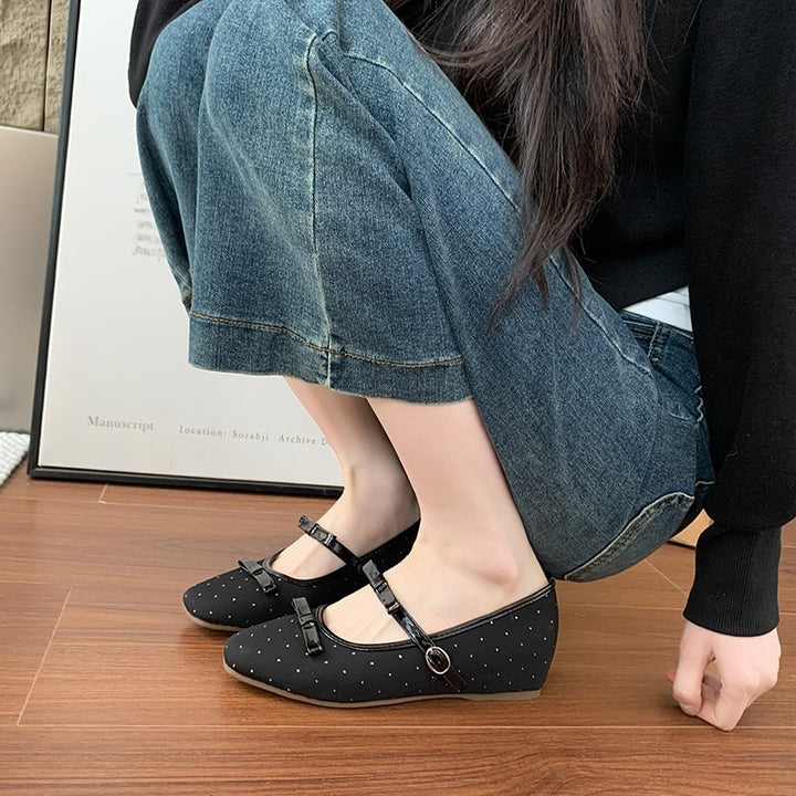 Dame Elegant Sløjfe-Detalje Slipper Flats Stilla