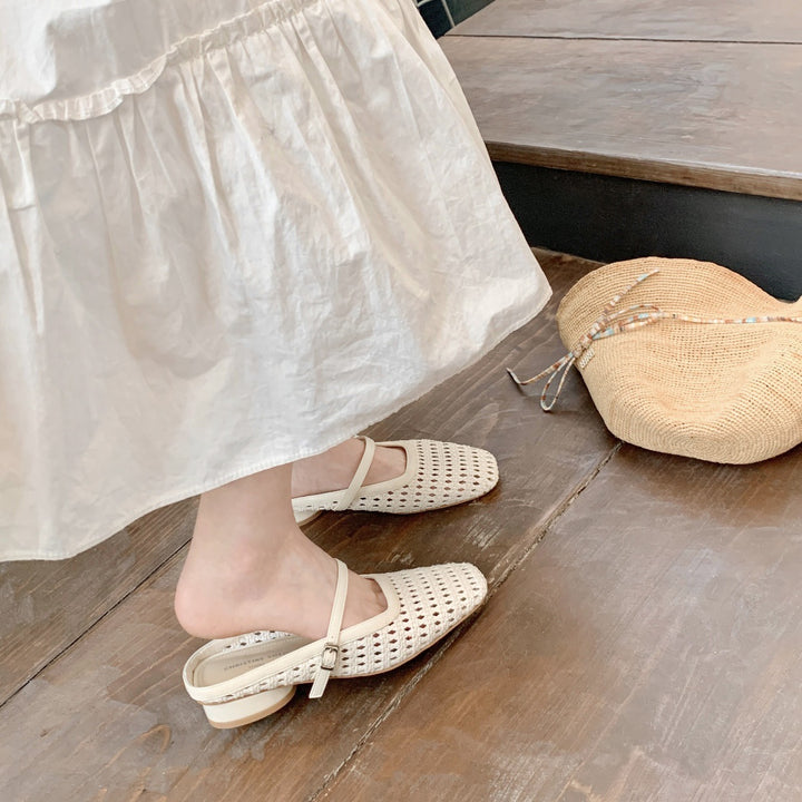 Dame Woven Blokhæl Mules Stilla