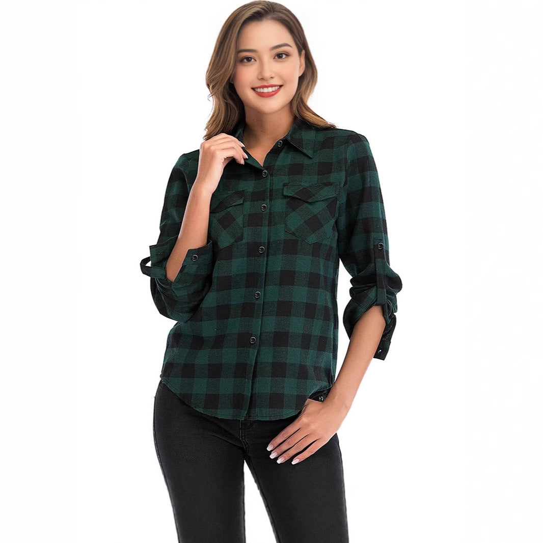 Dameternettern flannelbluse Stilla