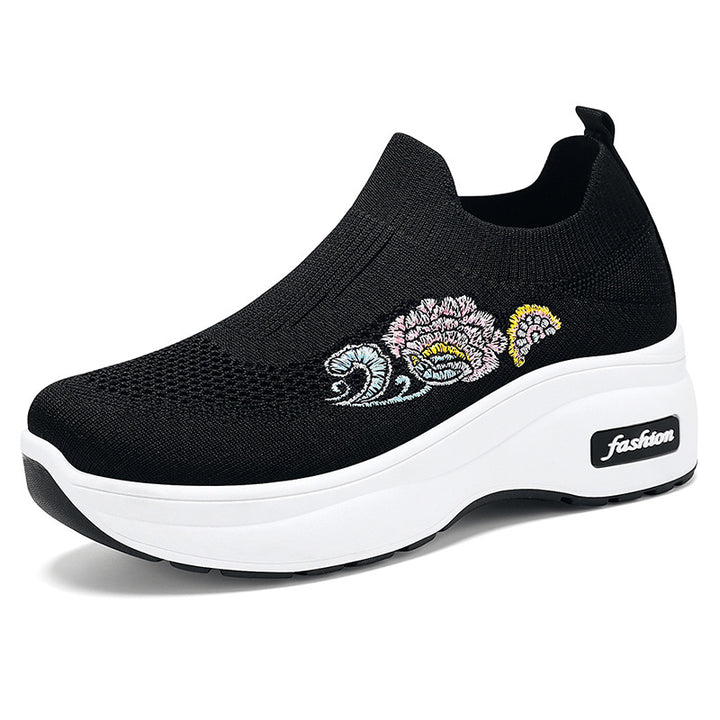 Femme Broderet Komfort Performance Sneakers Stilla