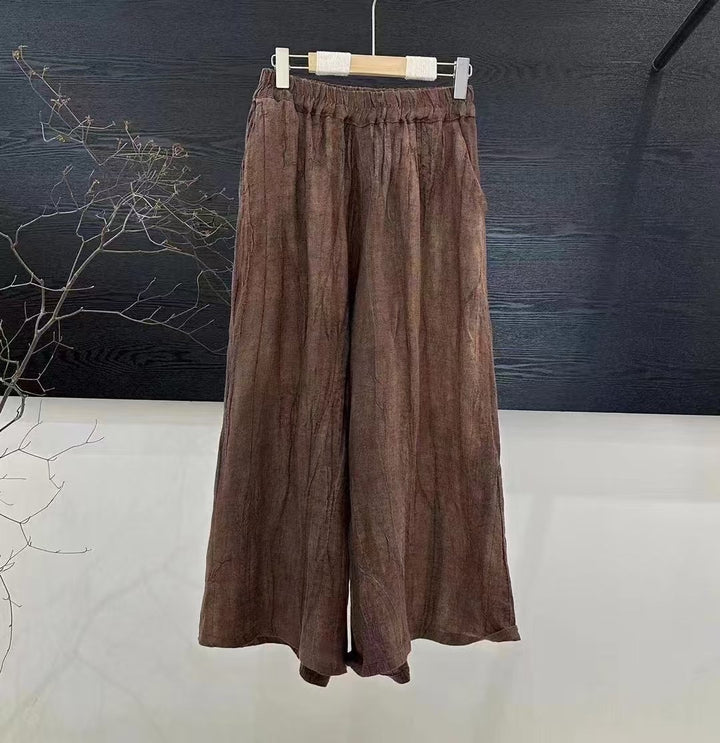 Femme Åndbar Behagelig Linnedbyxor Stilla