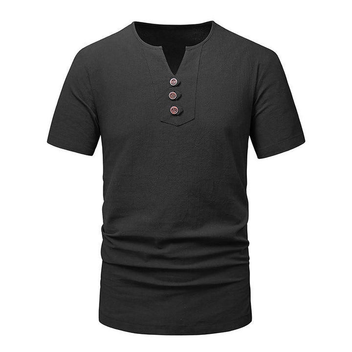Herrer fritids Henley overdel og shorts sæt Stilla