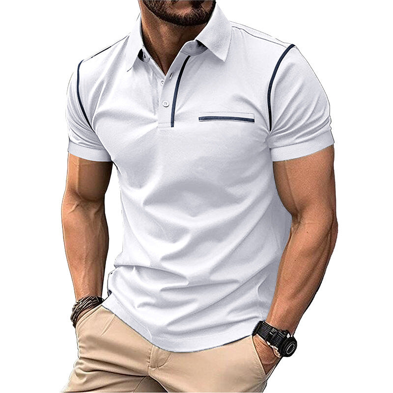 Herren polo shirt med trendy design og åndbart stof Stilla