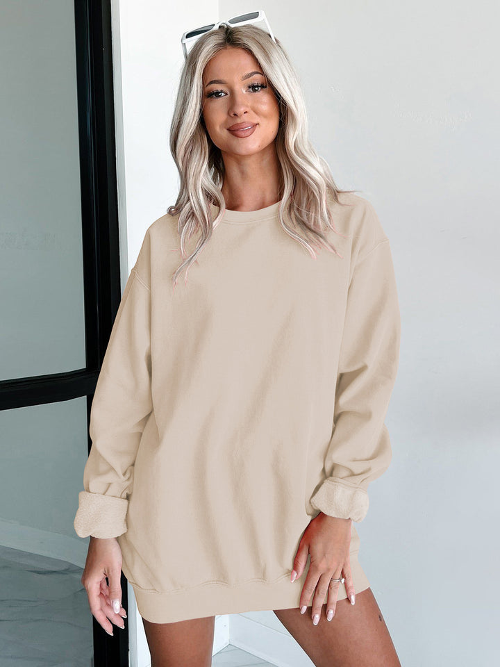 Dame afslappet sweatshirtkjole med lange ærmer og høje manchetter Stilla