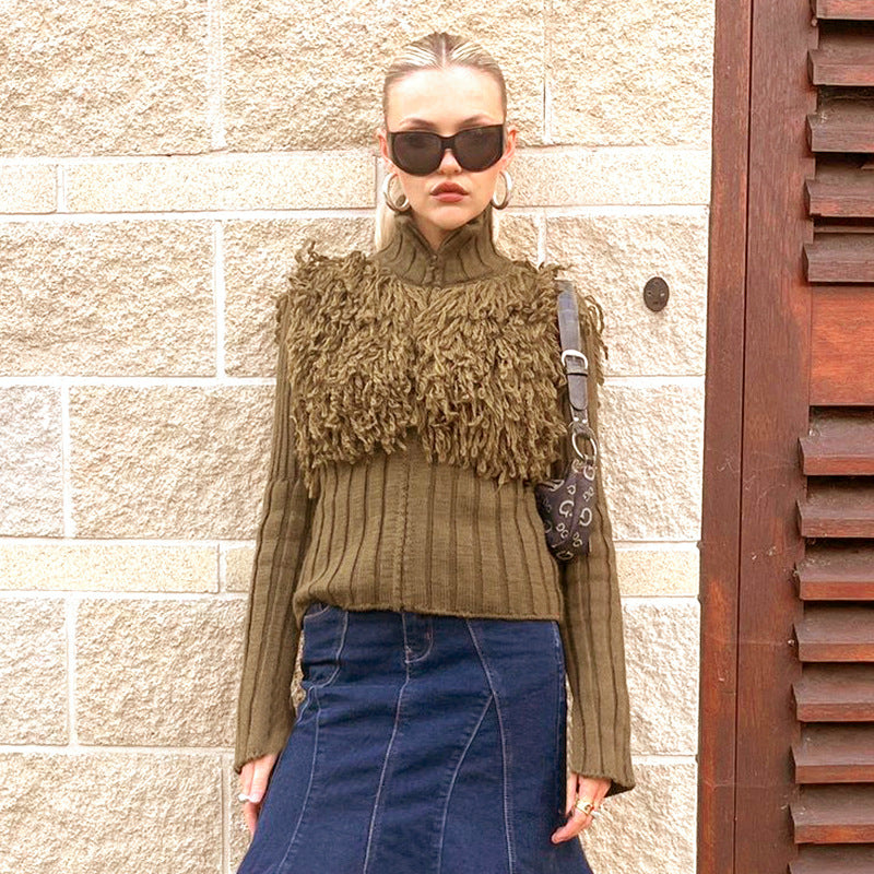 Femme Cozy Fuzzy Strik Zip-Kardigan Stilla
