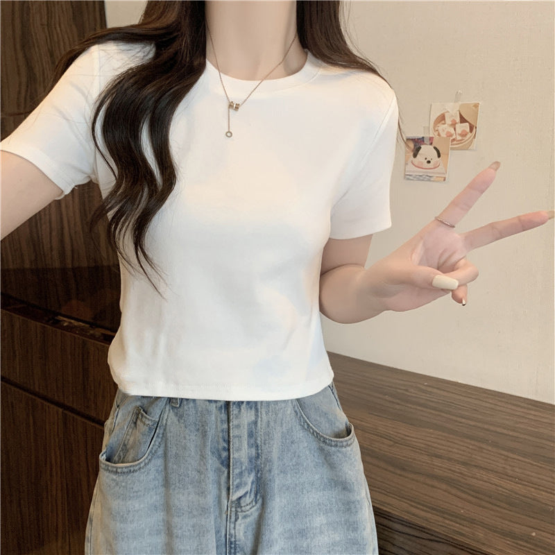 Femme Soft-Cotton Rundhals T-Shirt Stilla