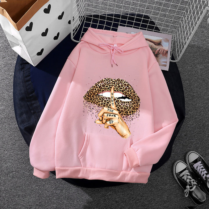 Kvinders hoodie med markant leopardmønster Stilla