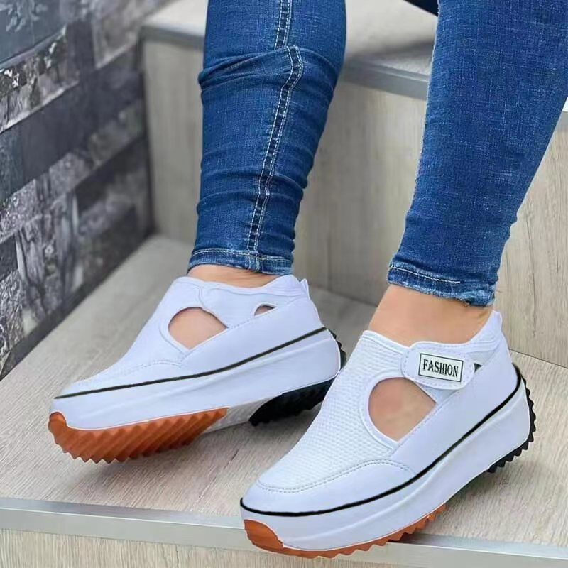 Dame trendy Slip-On sneakers med skridsikker sål og åndbar mesh-overflade Stilla