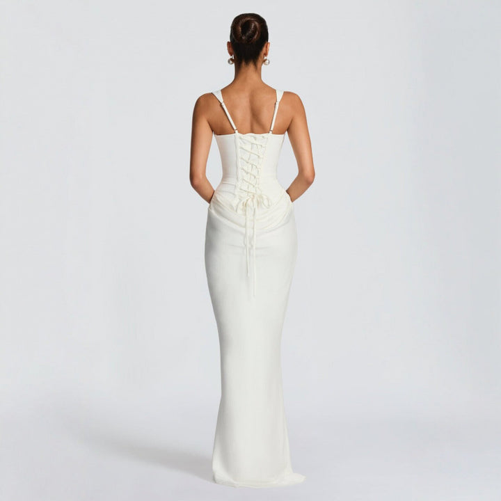 Dame Elegante Maxi-Kjole med raffinerede Draperinger Skovae