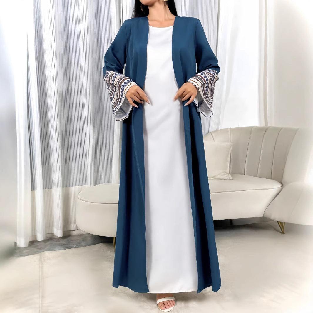 Dame Elegant Maxikjole med smart Cape og detalje-glade ærmer Stilla