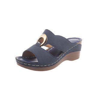 Dame modige Wedge-Pantoletten med elegant rem-design Stilla