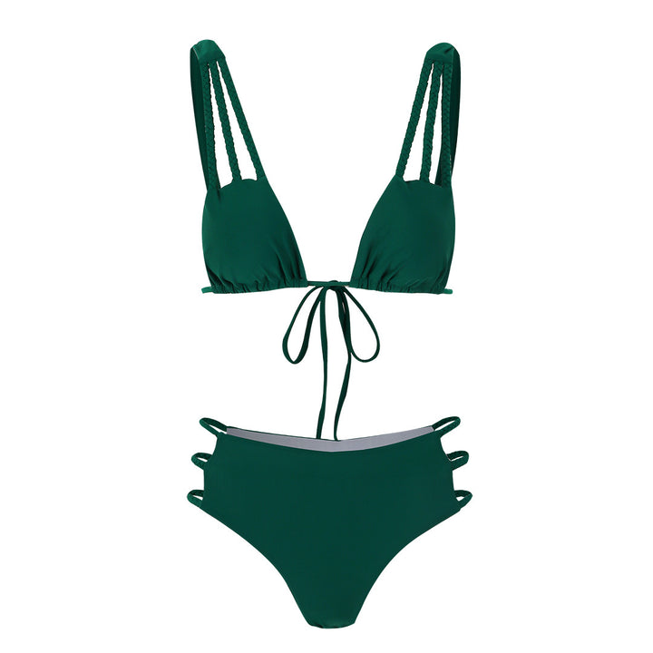 Dame bikini sæt med raffineret fletdesign og høj talje Stilla