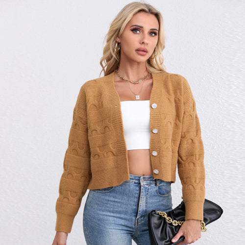 Kvinders cardigan med fashionable jacquardmønster Stilla