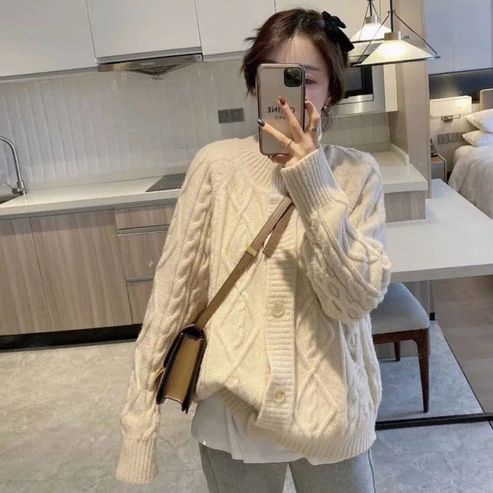 Femme Chunky Kabelstrik cardigan Stilla
