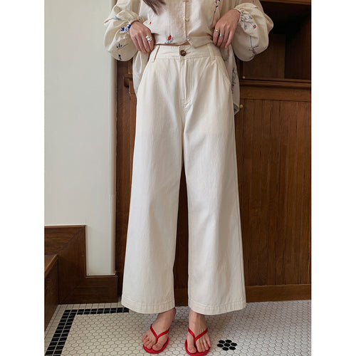Damevidde High-Waist-jeans med elegante syninger og moderne snit Stilla
