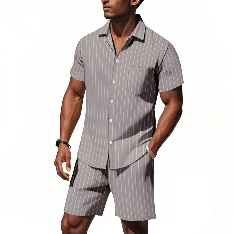 Herre elegant kortærmet skjorte og bermuda-shorts sæt Stilla