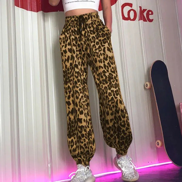 Dame Leopardprint Relaxed Fit Joggingbukser Stilla