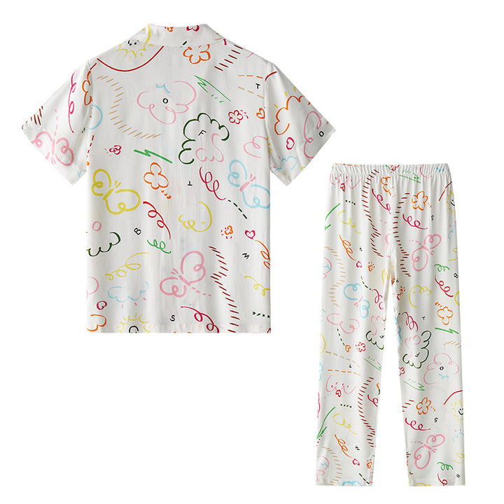 Dame pyjamasæt med kreativt motiv og komfortabel pasform Stilla