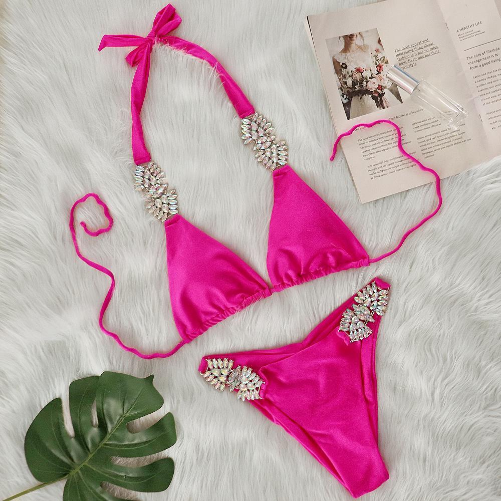 Dame-Bikini-sæt med rhinestones Stilla