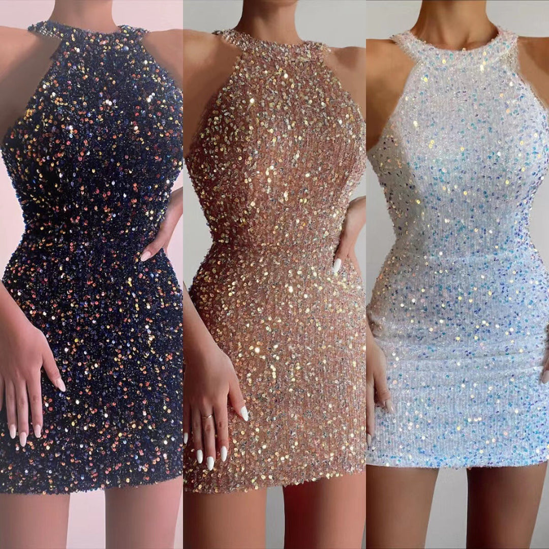 Stilla | Glamorous Bodycon Paillet Midi Kjole