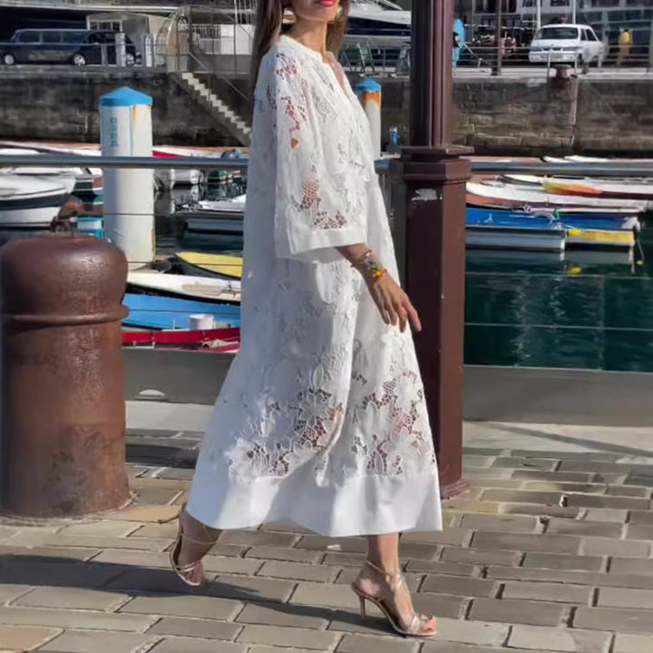 Dame Elegant Spids-Kaftan Kjole Stilla