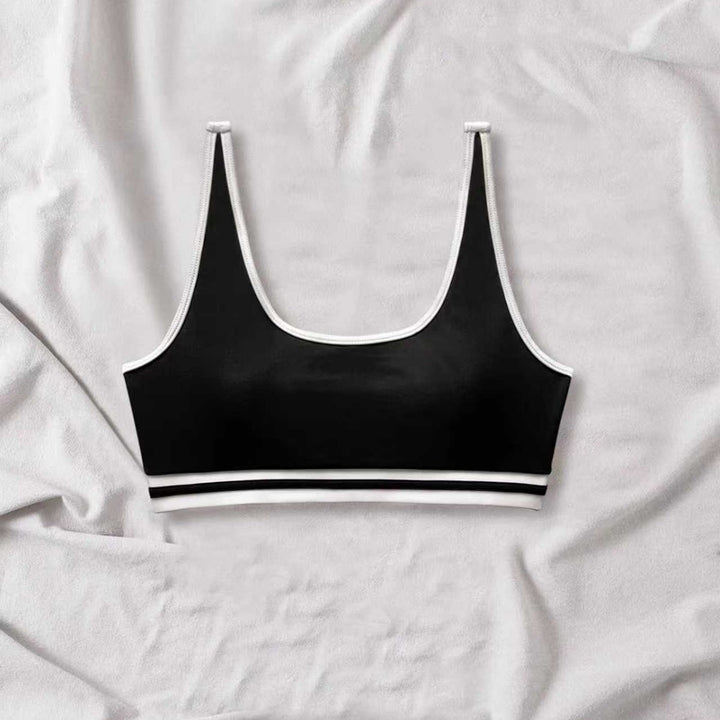 Dame Sporty Bikini-sæt med elastiske stropper og kontrastkanter Skovae