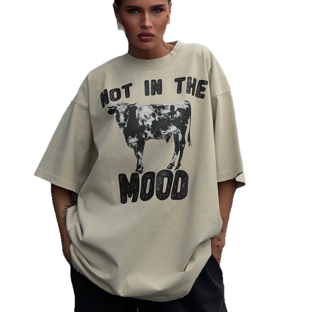 Dame Oversized T-Shirt med iøjnefaldende grafiktryk Stilla
