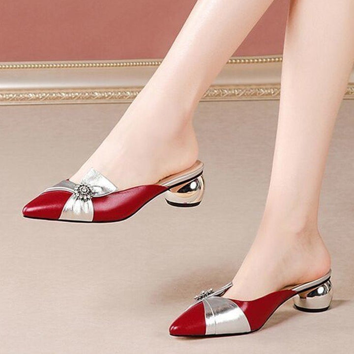 Dame Elegante Slingback-Mules med glitrende remdesign og behagelig fodseng Stilla