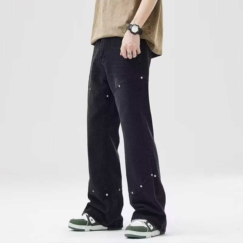 Herre Behagelige High-Waist Jeans med innovativt design og praktiske detaljer Stilla