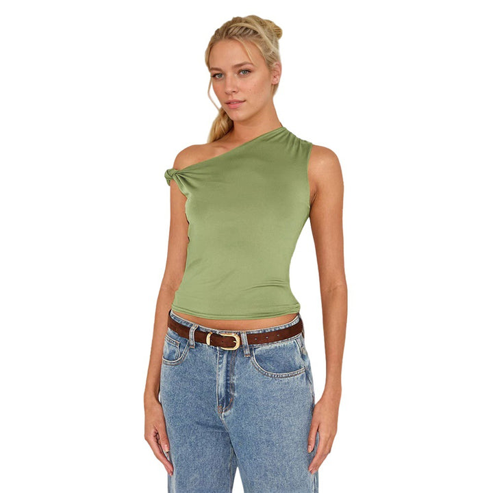 Kvindernes asymmetrisk tanktop med knude og elegant udskæring Stilla