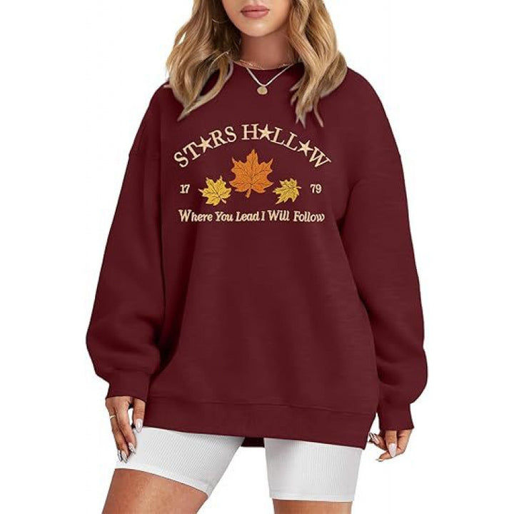 Kvinders sweatshirt med en løs pasform og dekorativt efterårsmotiv Stilla