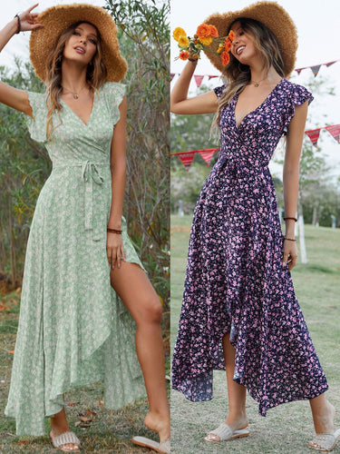 Femme Rüsch Floral Høj-Lav Maxi Kjole Stilla