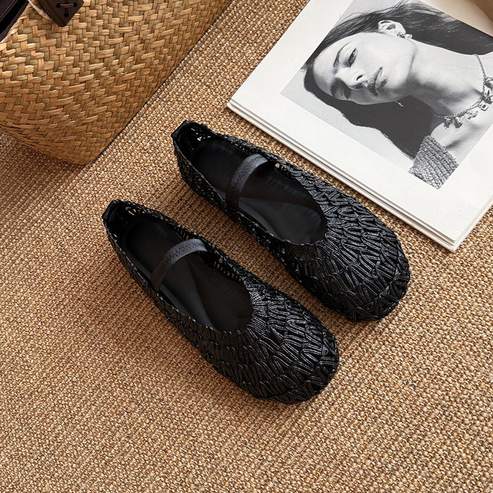 Femme Elegant Udsmykkede Mary Jane Flats Stilla