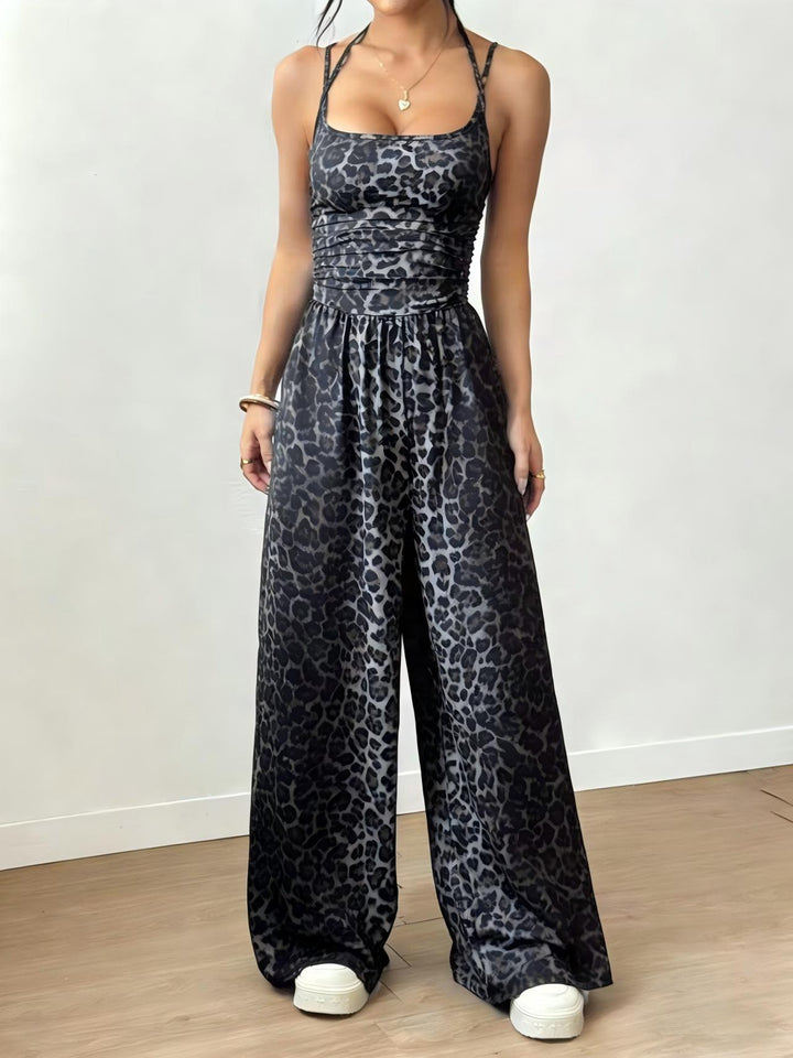 Dame Elegant Jumpsuit med brede ben og spaghetti-stropper Skovae