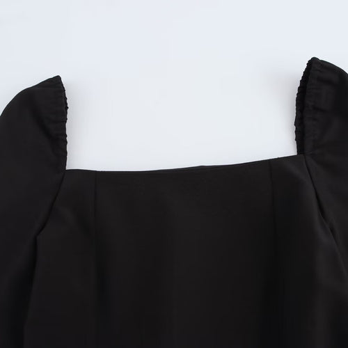 Femme Elegantes A-linje kjole med puffærmer Stilla
