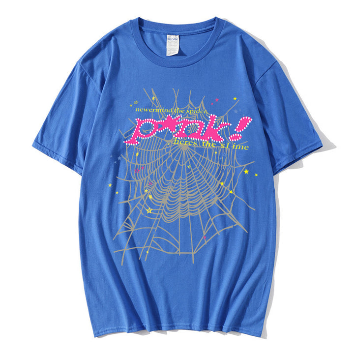 Kvinders afslappede T-shirt med kreativ edderkoppespind design Skovae