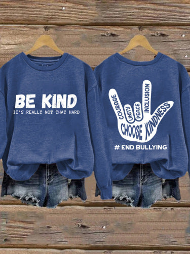 Kvinders sweatshirt med positiv besked og kreativ hånddesign Stilla