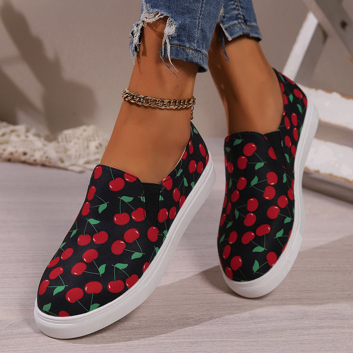 Dame Slip-On Sneakers med frugtigt design og elastiske indsatser Stilla