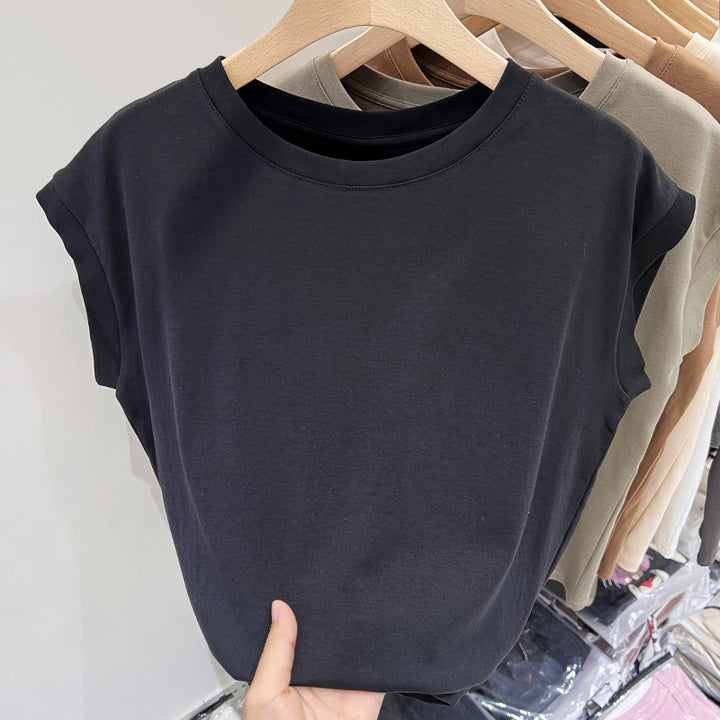 Dame Komfortabel T-shirt med blød bomuldsblanding og afslappet snit Stilla