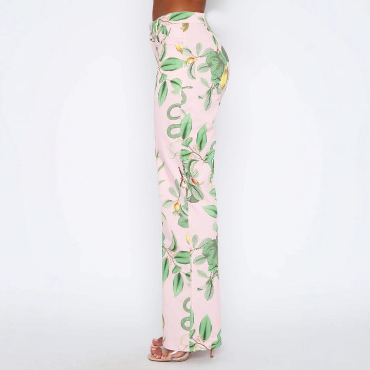 Dame casual Cargo-bukser med frisk botanisk print Skovae